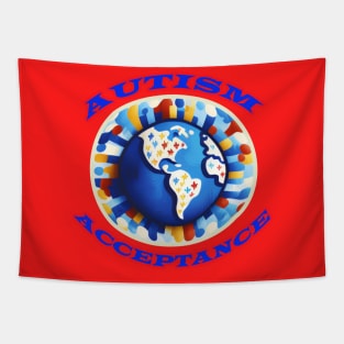 Autism Acceptance Circle Tapestry