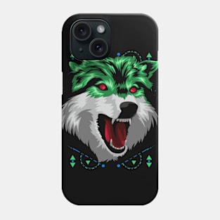 animal wolf green Phone Case