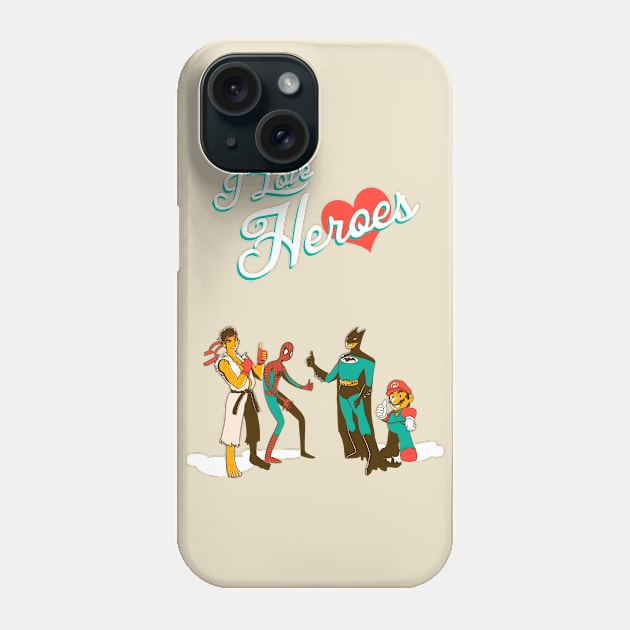 I <3 Heroes Phone Case by DasGnomo