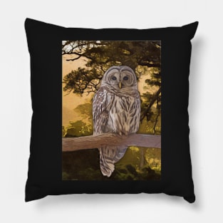 Tawny Owl Artwork Pillow