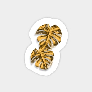 Golden Monstera Leaf Magnet