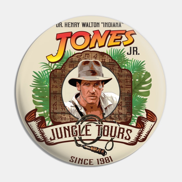 Dr. Jones Jungle Tours Pin by Alema Art