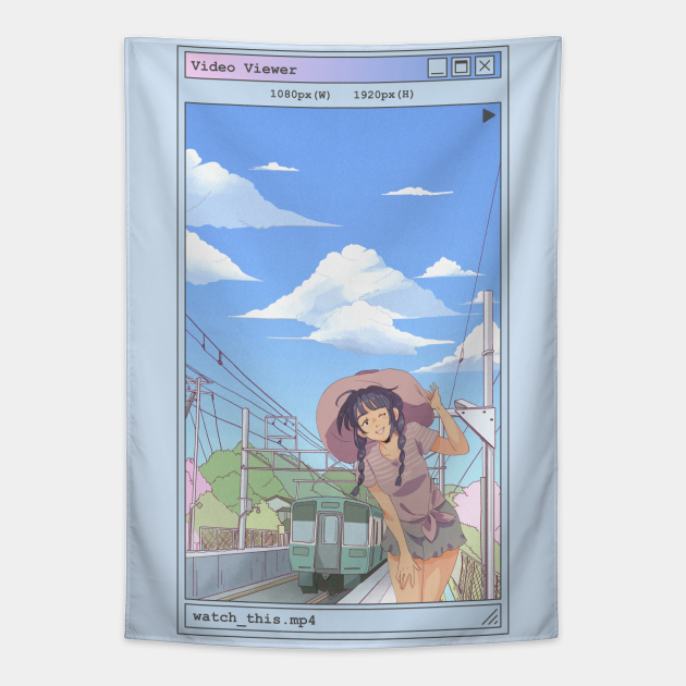 Anime Train Station and Girl Summer Aesthetic - Anime Aesthetic - Tapestry | TeePublic Anime Train Station and Girl Summer Aesthetic - Anime Aesthetic - Tapestry | TeePublic