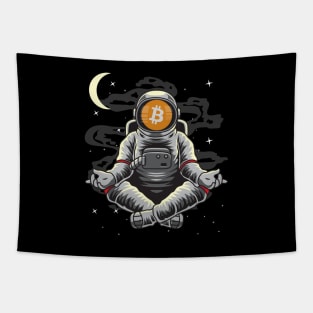 Astronaut Yoga BitCoin BTC To The Moon Crypto Token Cryptocurrency Wallet Birthday Gift For Men Women Kids Tapestry