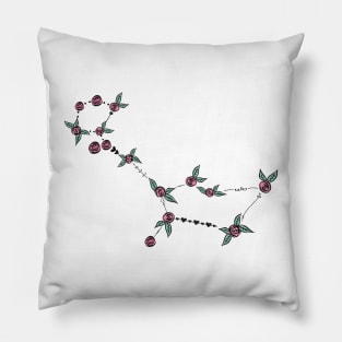 Cetus (Sea Monster) Constellation Roses and Hearts Doodle Pillow