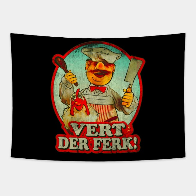 Vert Der Ferk Vintage Tapestry by Niko Neon