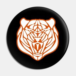 Orange Tiger Face Pin