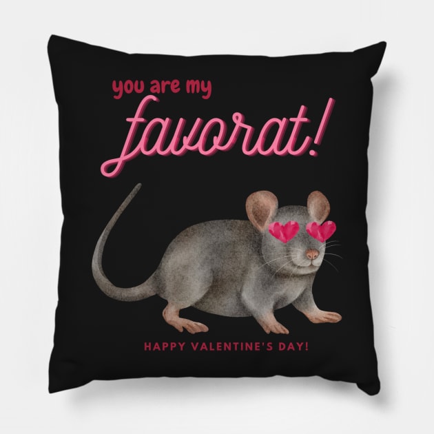 Rat Valentine Pillow by metanoiias