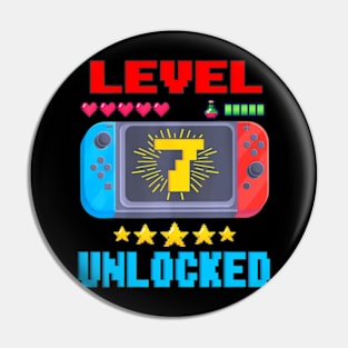 7th Birthday Level 7 Video Birthday Pin