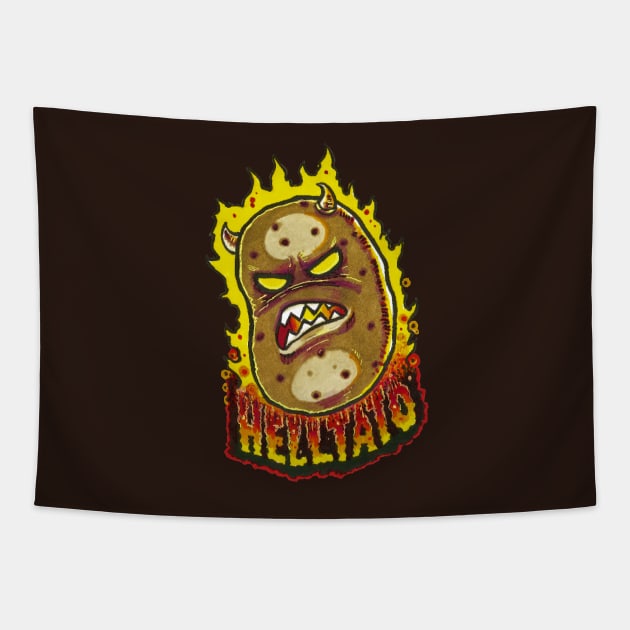 Helltato, Potato from Hell Tapestry by Phosfate