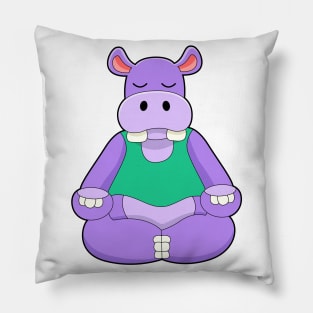 Hippo at Yoga in Sitting Pillow