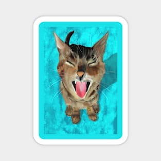 Meowy Tabby Cat Art Magnet