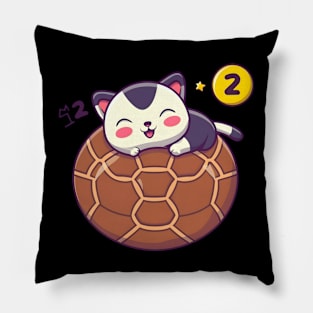 Cute cat sleeping on a football Pillow