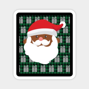 Ugly Christmas Black African American Santa Magnet