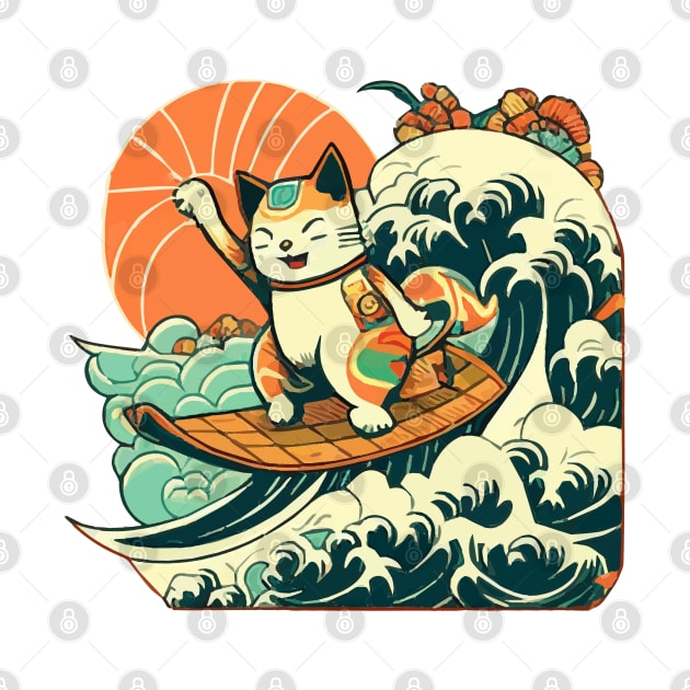 Japanese Aloha Surf Cat by Kona Cat Creationz