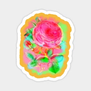 Rose pink with painting watercolor smoke Magnet