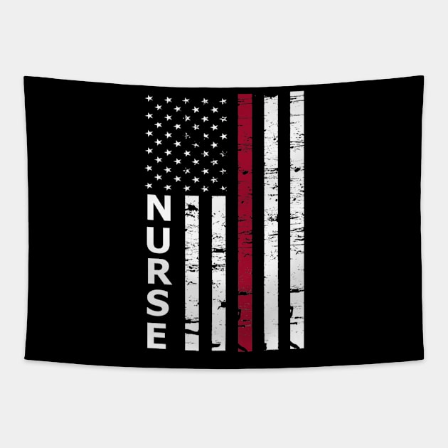 American Flag Nurse TShirt - Patriotic Nurse Tapestry by AKSA shop