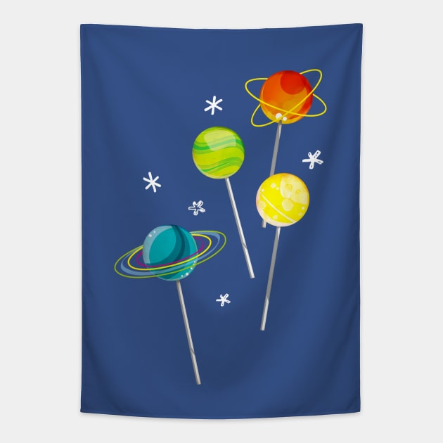 Candy Planets Tapestry by masslos