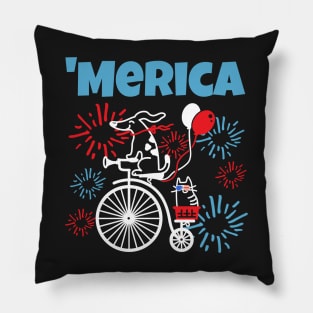 America 'Merica Bike, Patriotic Fourth of July Pillow