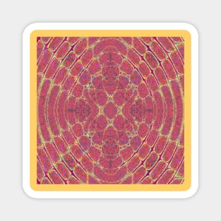 Kaleidoscopic Pink Yellow Orange Mandala Magnet