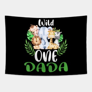 Dada Of The Wild One Zoo Birthday Safari Jungle Animal Tapestry