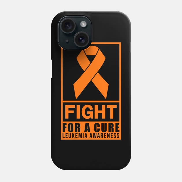 FIGHT FOR A CURE ORANGE RIBBON LEUKEMIA Phone Case by JWOLF