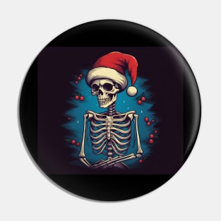 skeleton Santa Pin