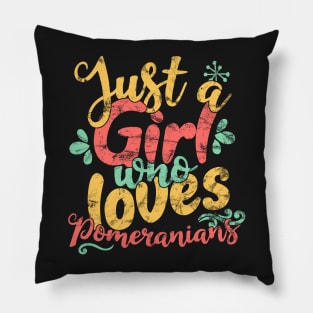 Just A Girl Who Loves Pomeranians Gifts for Dog Lovers print Pillow