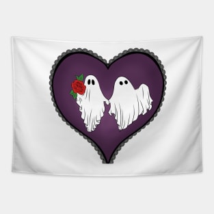 Ghost Valentines Holding Hands Tapestry