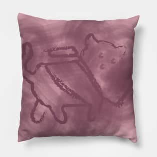 chat avec sac à doc en nuage violet Pillow