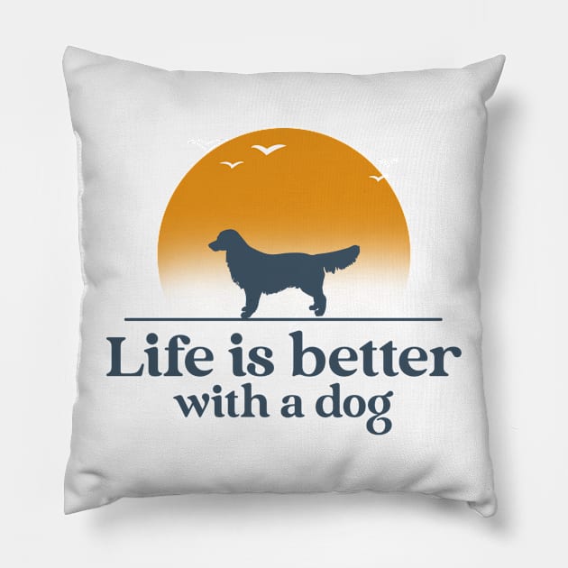 Life is better with a dog Pillow by Cectees