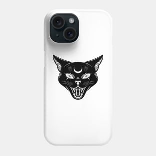 Angry Black withes cat. Happy Halloween Phone Case