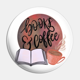 Books and coffee Pin