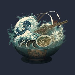 Japanese Noodles Ramen - Tsunami Great Wave T-Shirt