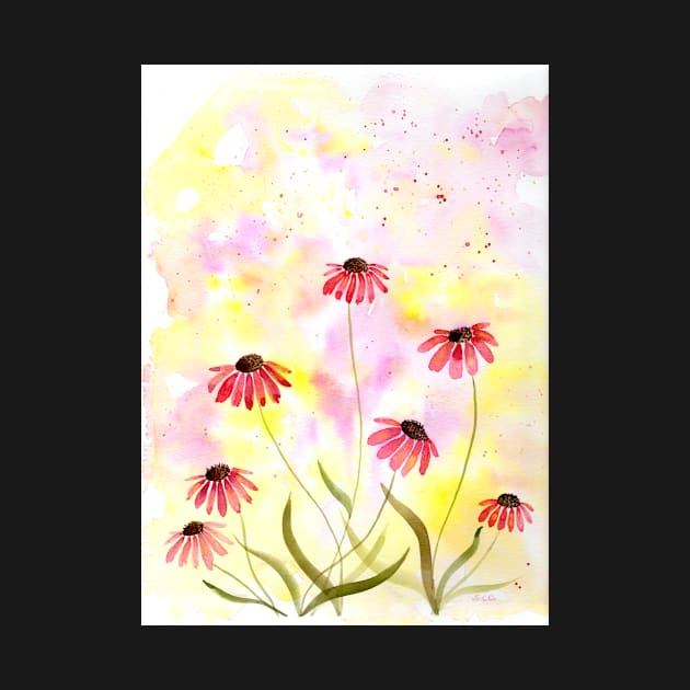 Coneflower Watercolor Illustration 2 by Sandraartist