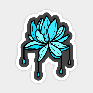 glass cutting blue lotus flower cute gift Magnet