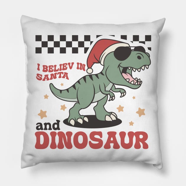 I believ in santa and dinosaur Pillow by dadan_pm