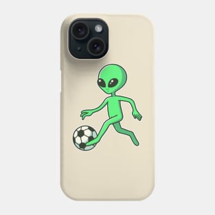 funny alien play Soccer Phone Case
