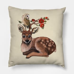 Deer and owl Pillow