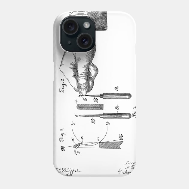 Nail Trimmer Vintage Patent Hand Drawing Phone Case by TheYoungDesigns