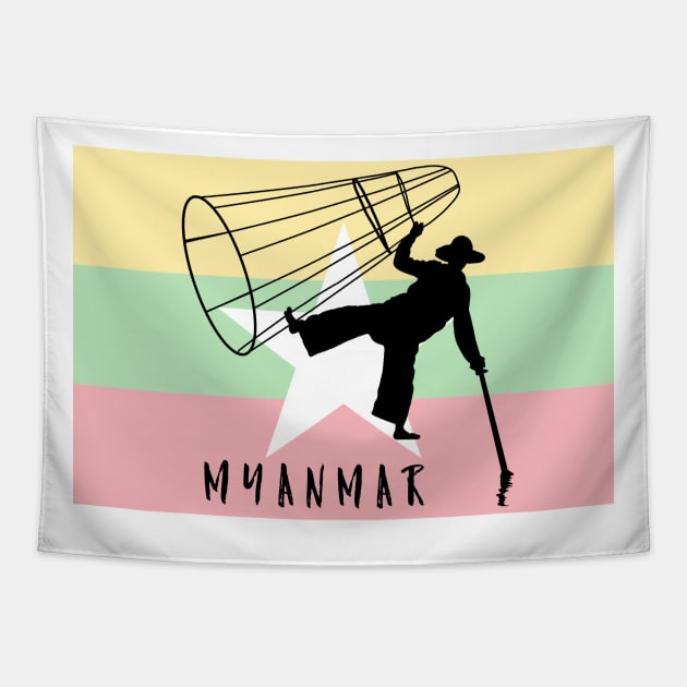 Myanmar souvenir Tapestry by pepques