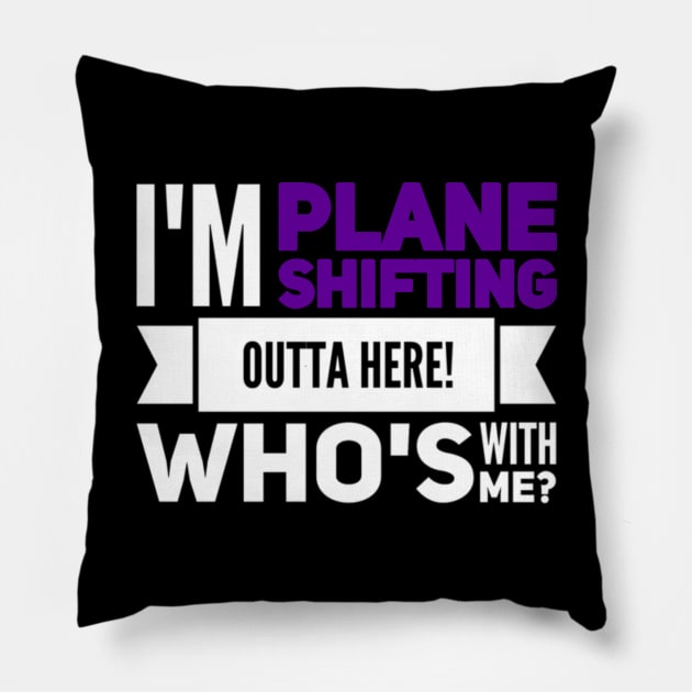 Funny DnD Plane Shifter - Natural 20 - D20 - Dungeon Master Pillow by WonderWearCo 