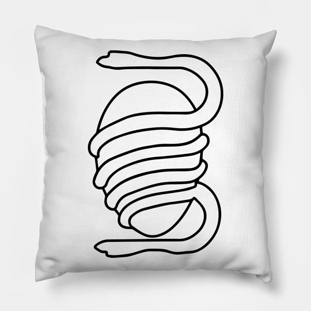 Death Grips Snake Egg Logo Minimalistic Pillow by Irla