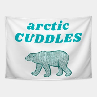 Arctic Cuddles, Cute Polar Bear Design Tapestry