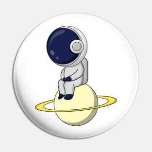 Astronaut and Moon Pin