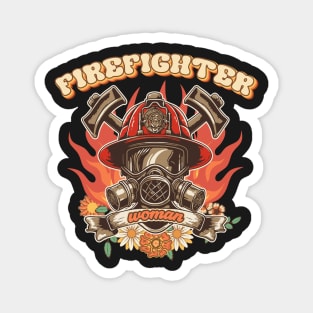 Firefighter woman Fire girl Magnet