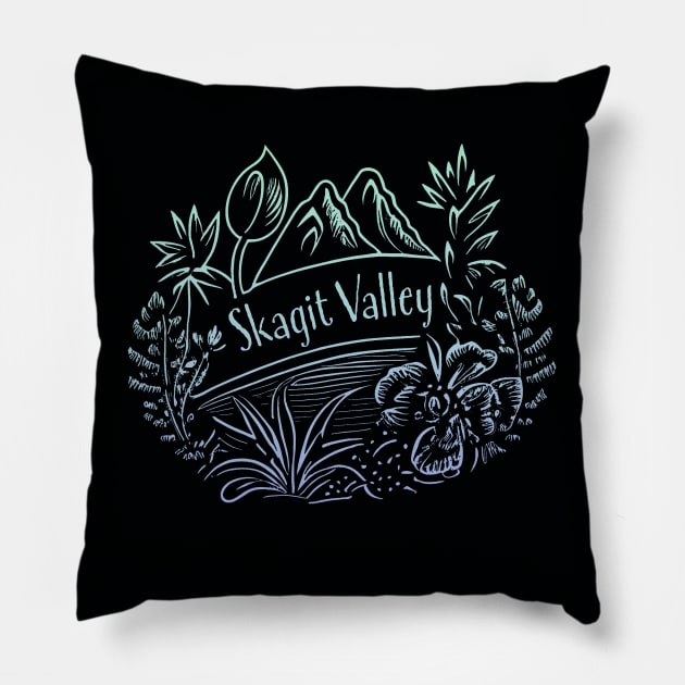 Skagit Valley Washington Souvenir Tulip Gardeners Floral Pillow by Pine Hill Goods