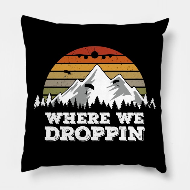 Where We Droppin, Gift Idea for Video Game Players Pillow by Zen Cosmos Official