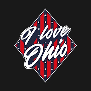 American National Flag I Love Ohio - Patriotic Souvenir T-Shirt