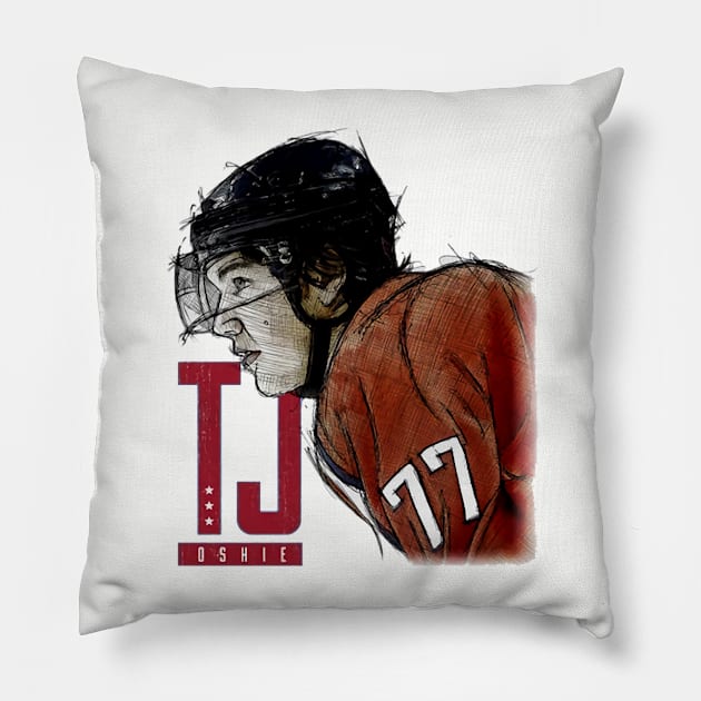 T.J. Oshie Washington Sketch Pillow by Erianna Bee